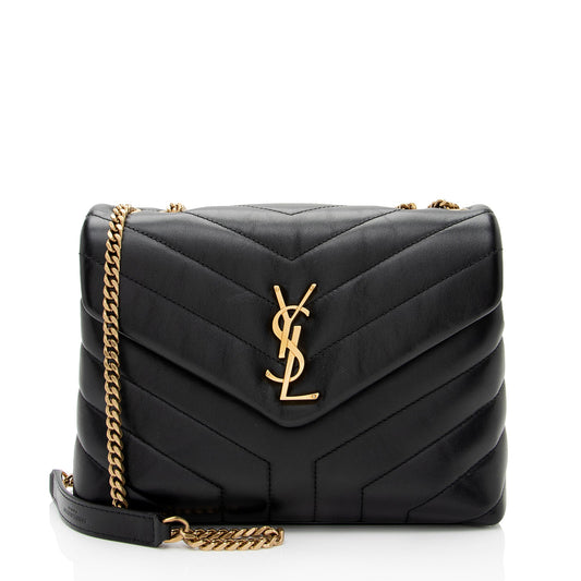 Saint Laurent Matelasse Calfskin Monogram LouLou Chain Small Crossbody (SHF-8o8aXB)