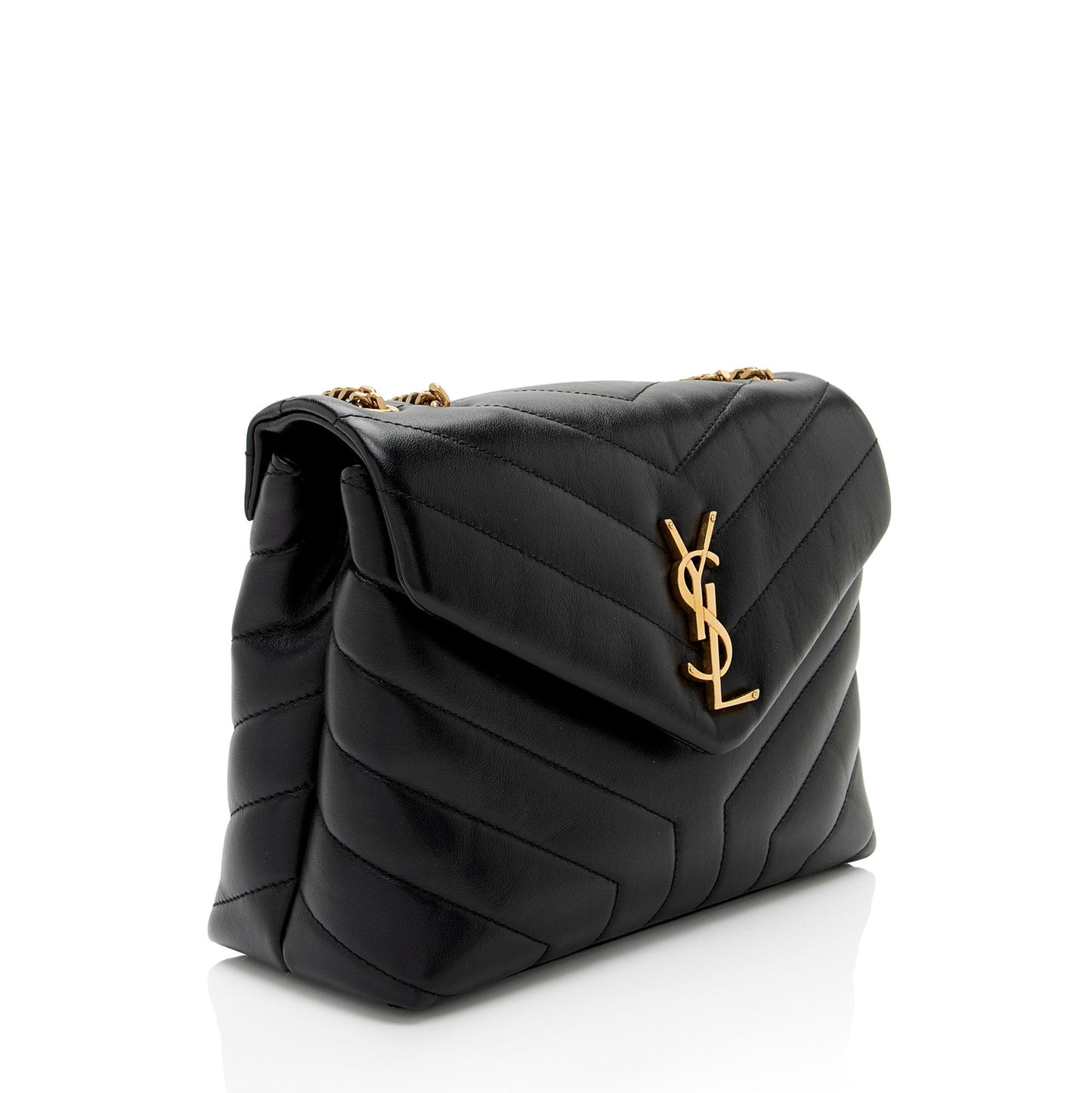 Saint Laurent Matelasse Calfskin Monogram LouLou Chain Small Crossbody (SHF-8o8aXB)