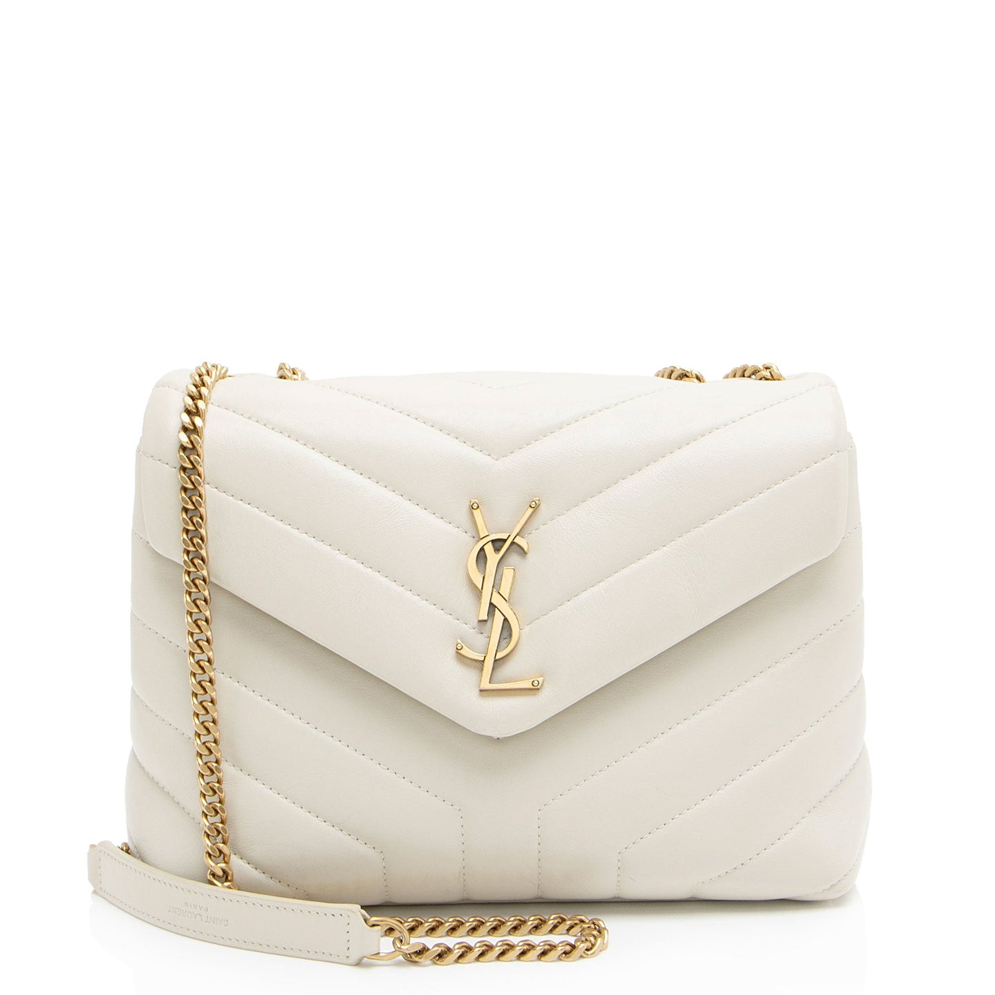 Saint Laurent Matelasse Calfskin Monogram LouLou Chain Small Crossbody