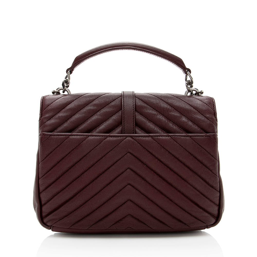 Saint Laurent Matelasse Calfskin Monogram College Medium Shoulder Bag (SHF-18292)