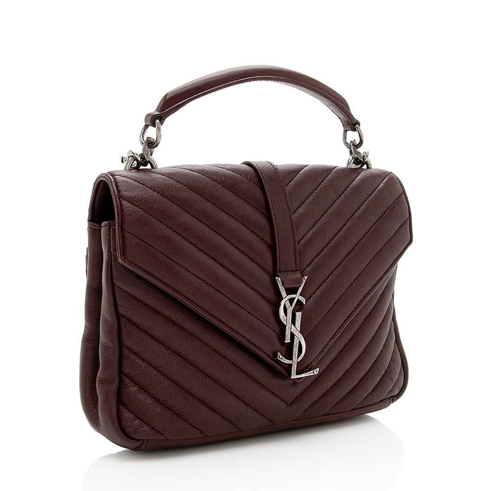 Saint Laurent Matelasse Calfskin Monogram College Medium Shoulder Bag (SHF-18292)