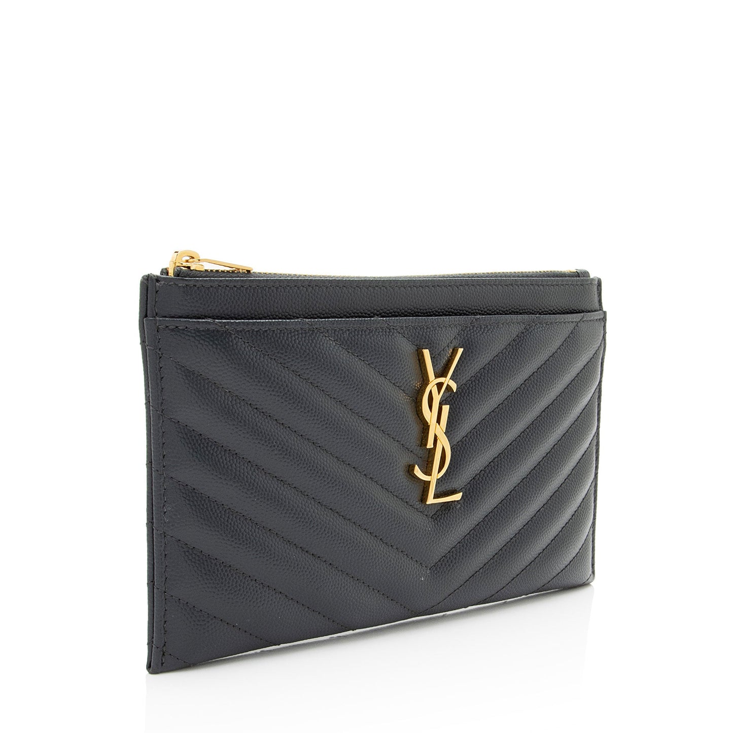Saint Laurent Matelasse Grain de Poudre Monogram Bill Pouch