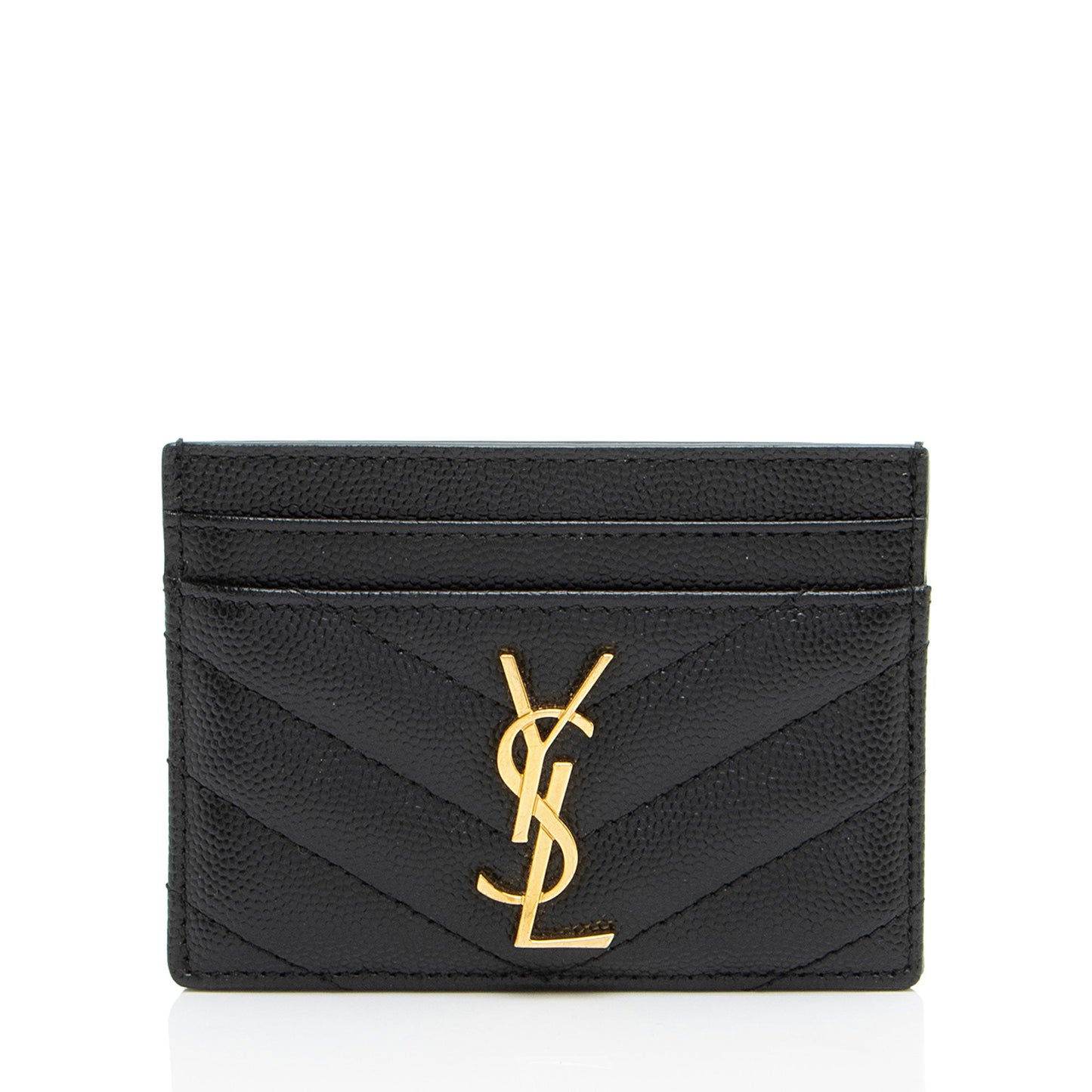 Saint Laurent Matelasse Grain de Poudre Monogram Card Case
