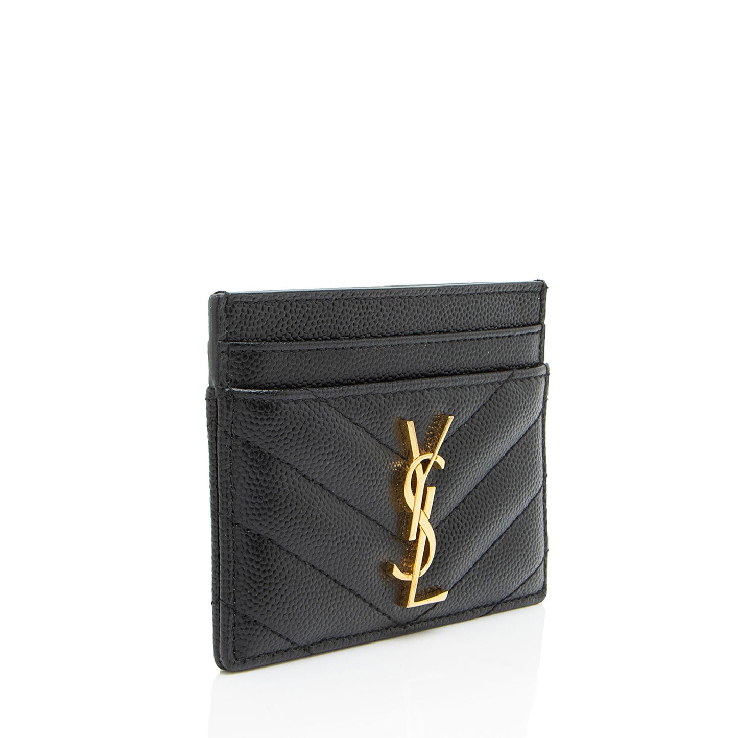 Saint Laurent Matelasse Grain de Poudre Monogram Card Case
