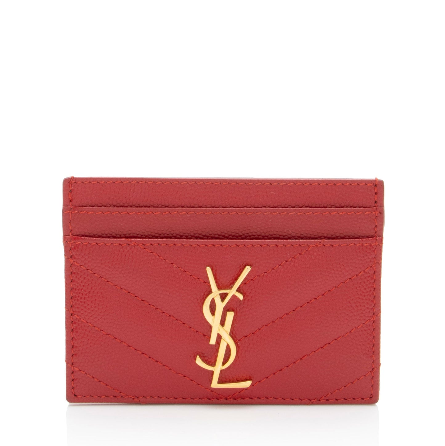 Saint Laurent Matelasse Grain de Poudre Monogram Card Case