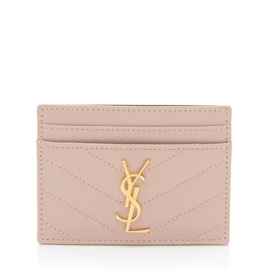 Saint Laurent Matelasse Grain de Poudre Monogram Card Case