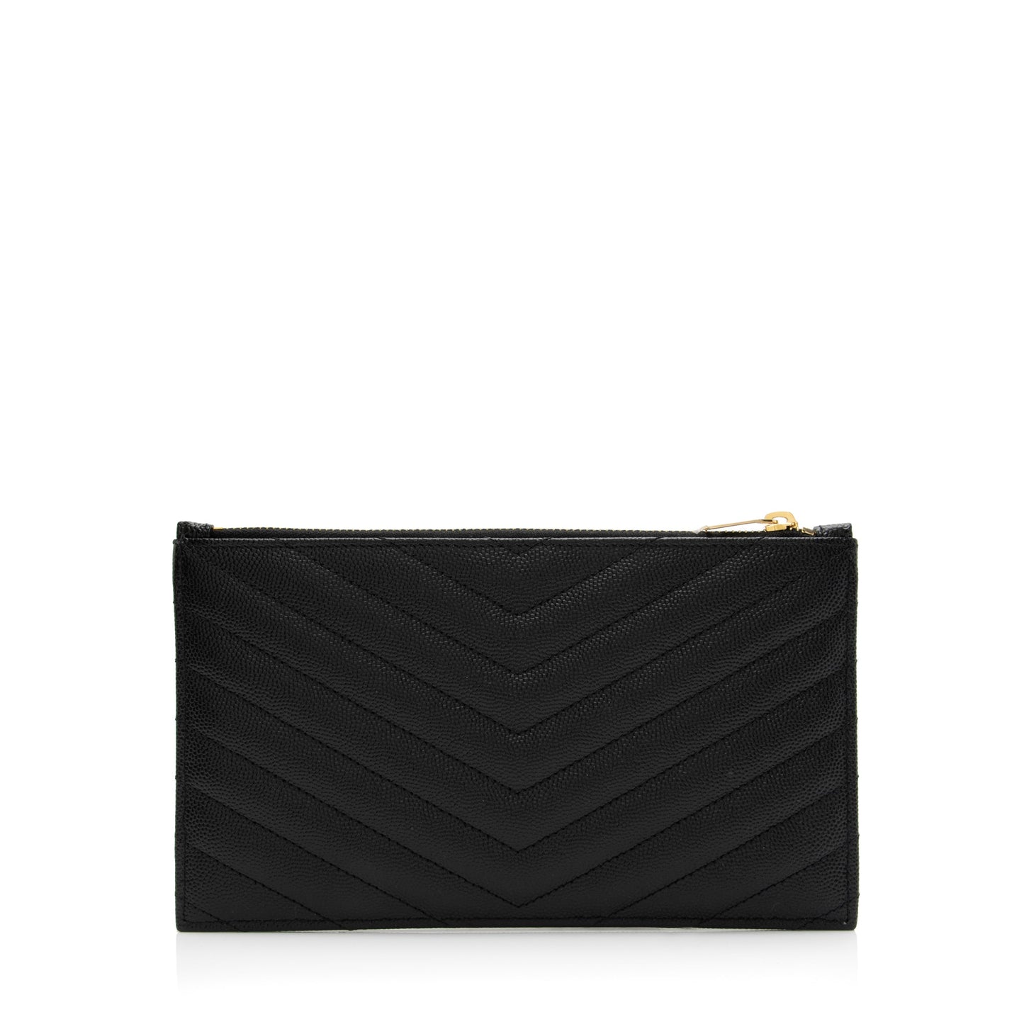 Saint Laurent Matelasse Grain de Poudre Monogram Cassandre Bill Pouch (SHF-23931)