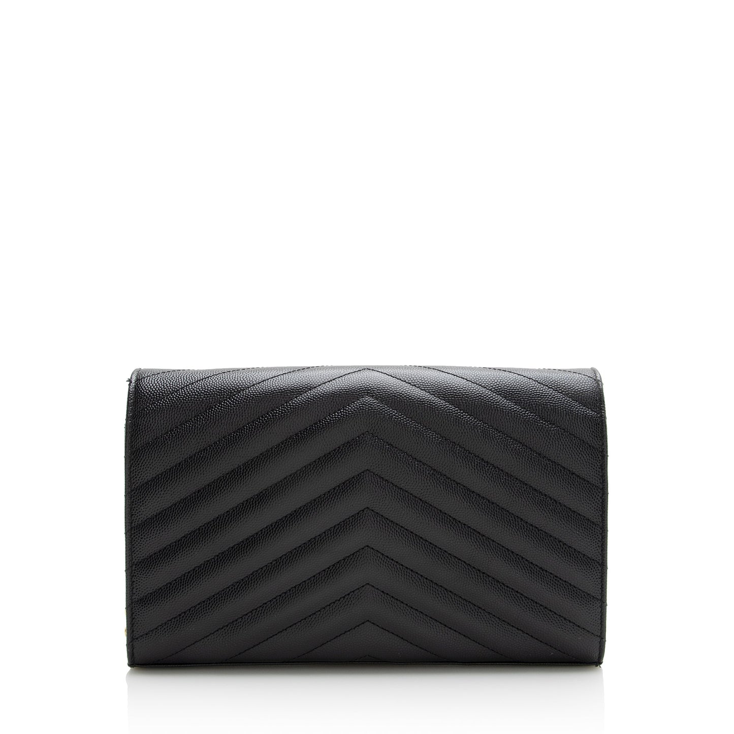Saint Laurent Matelasse Grain de Poudre Monogram Chain Wallet (SHF-22718)