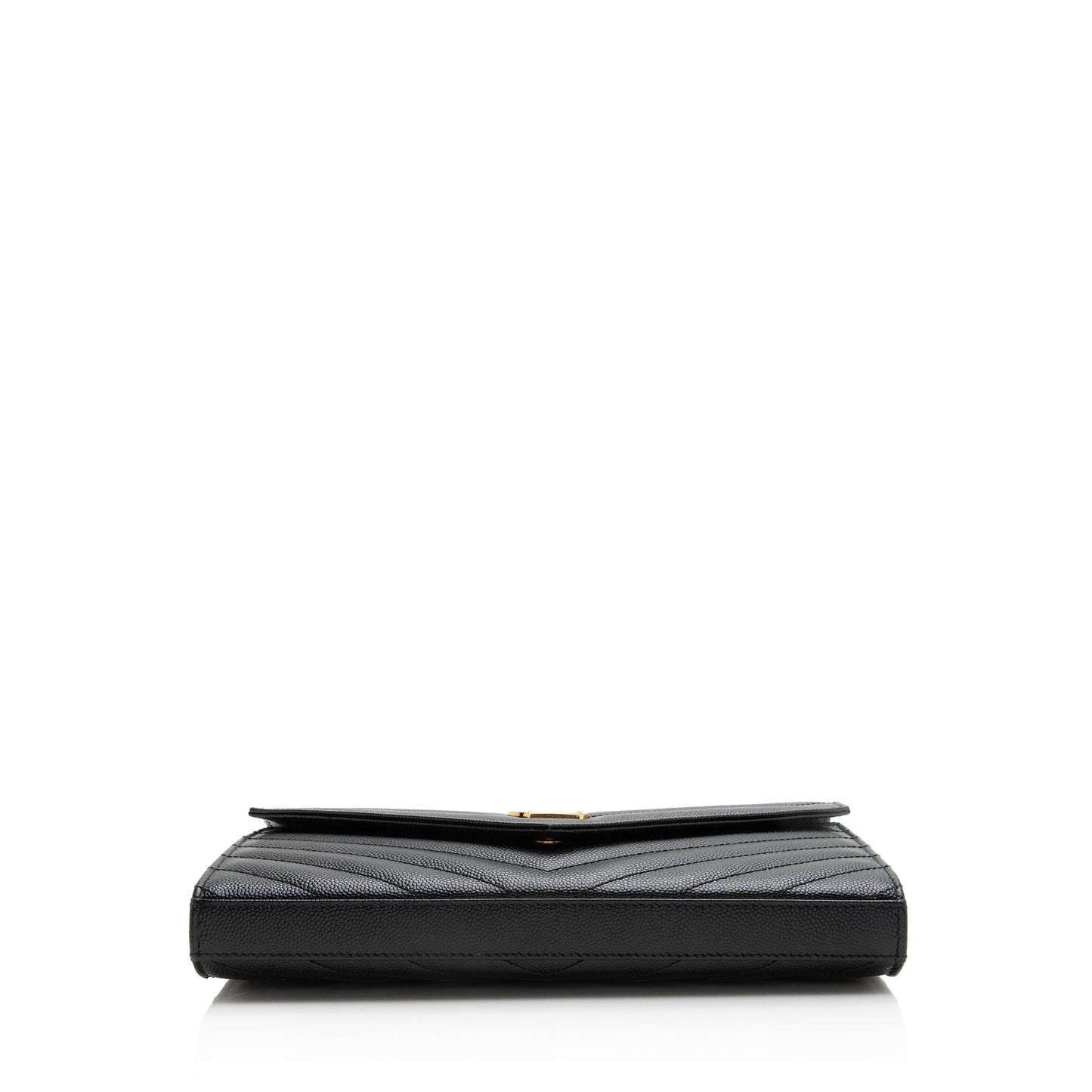 Saint Laurent Matelasse Grain de Poudre Monogram Chain Wallet (SHF-22718)