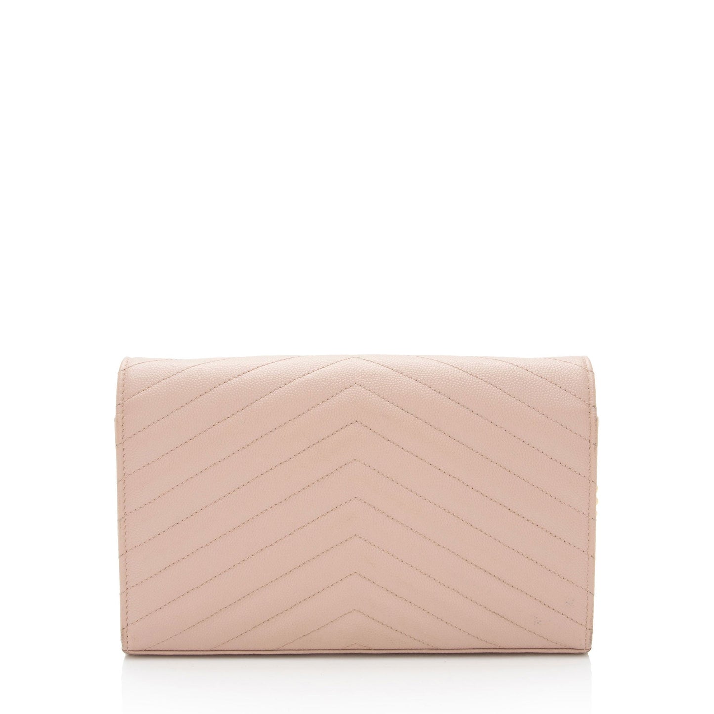 Saint Laurent Matelasse Grain de Poudre Monogram Chain Wallet (SHF-7n2Rsg)