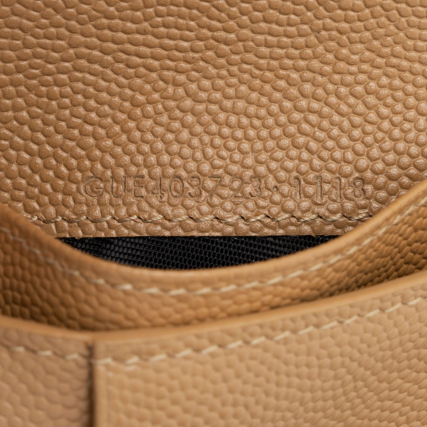 Saint Laurent Matelasse Grain de Poudre Monogram Compact Zip Around Wallet (SHF-23548)