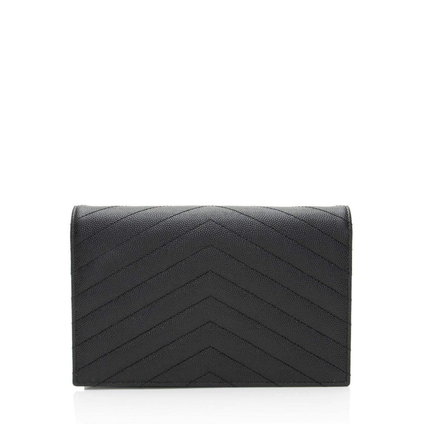 Saint Laurent Matelasse Grain de Poudre Monogram Envelope Chain Wallet