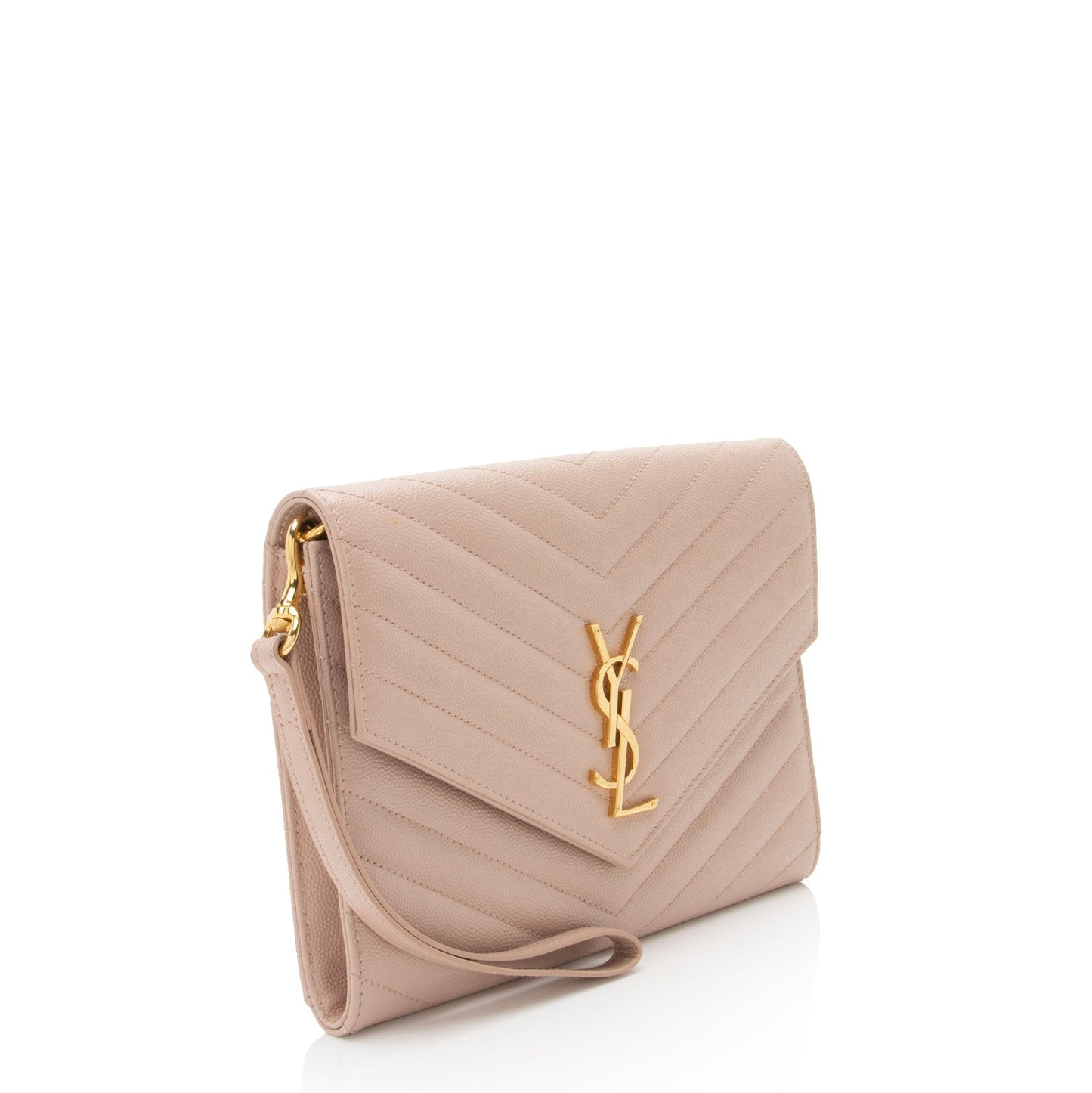 Saint Laurent Matelasse Grain de Poudre Monogram Envelope Pouch