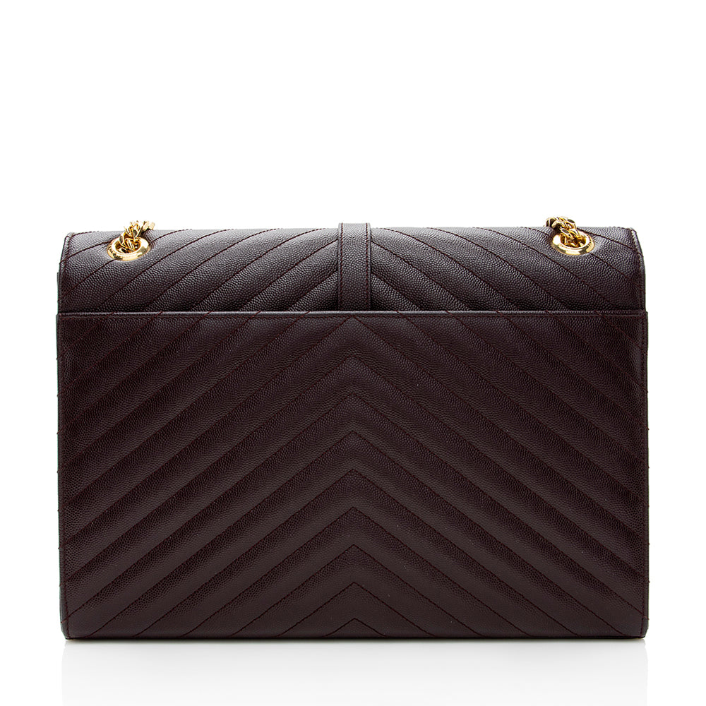 Saint Laurent Matelasse Grain de Poudre Monogram Large Shoulder Bag (SHF-18343)