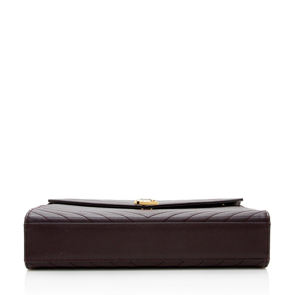 Saint Laurent Matelasse Grain de Poudre Monogram Large Shoulder Bag (SHF-18343)