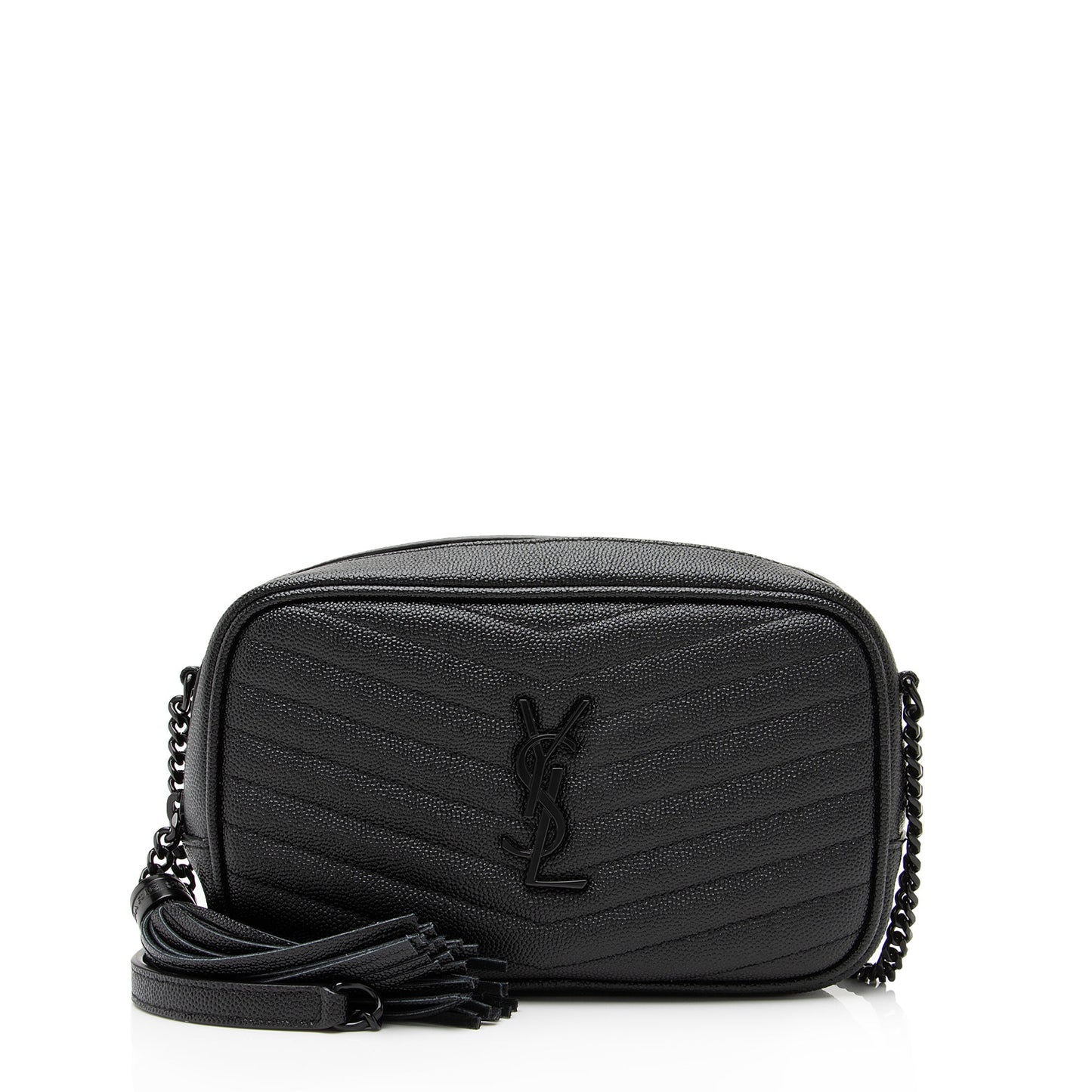 Saint Laurent Matelasse Grain de Poudre Monogram Lou Mini Camera Bag (SHF-1WB10U)