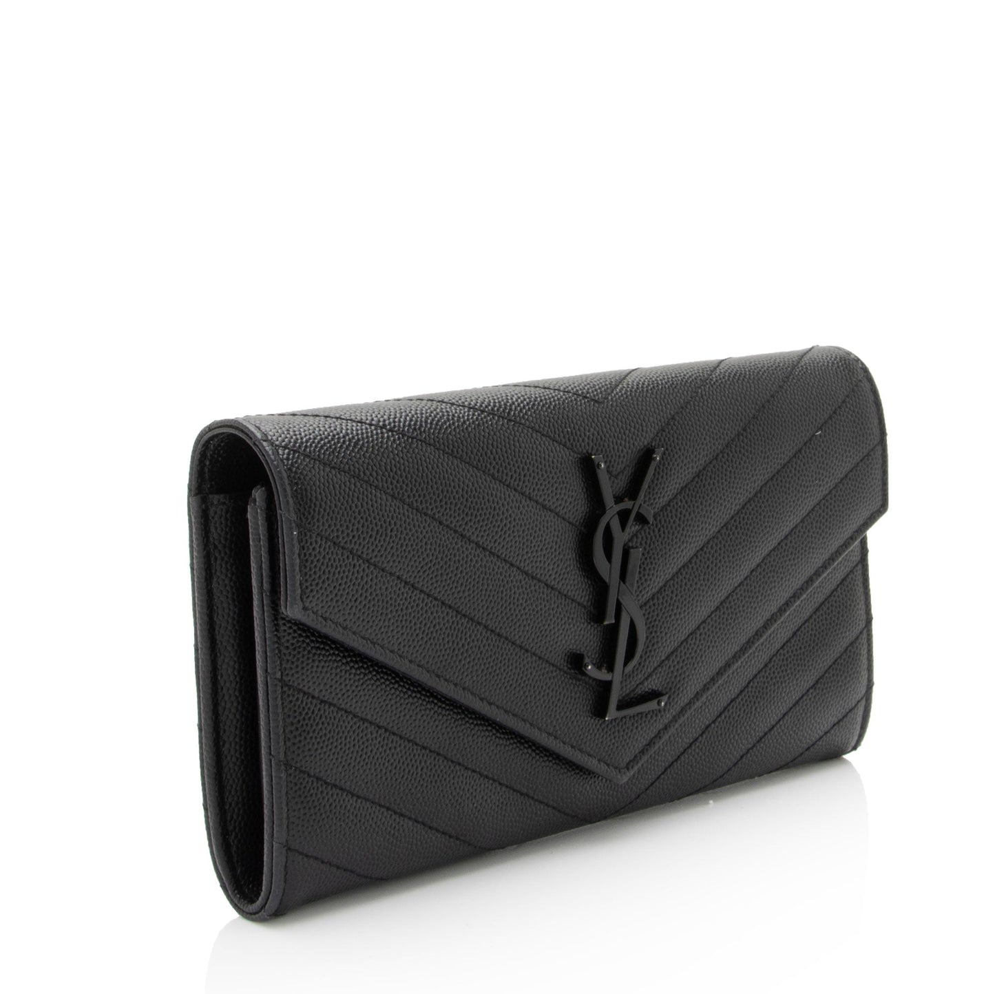 Saint Laurent Matelasse Grain de Poudre Monogram Wallet (SHF-XsSTMO)