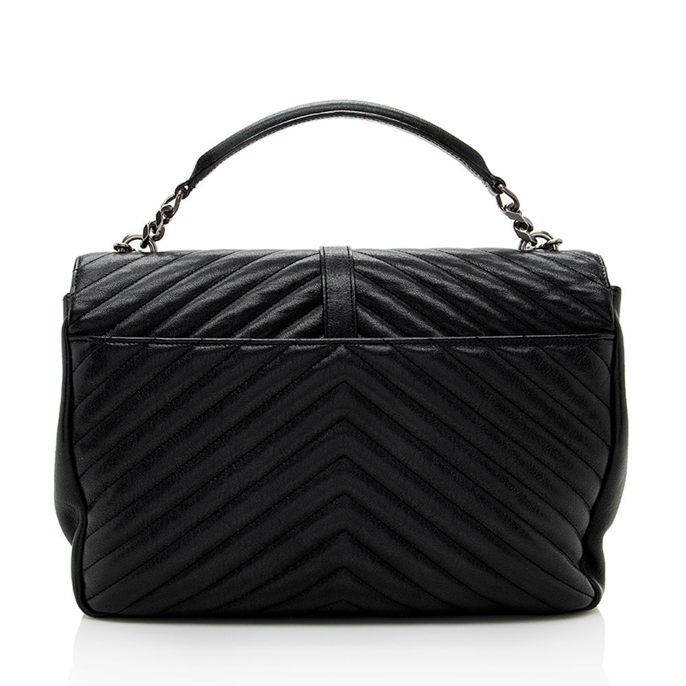 Saint Laurent Matelasse Lambskin Classic Monogram Large College Bag (SHF-18019)