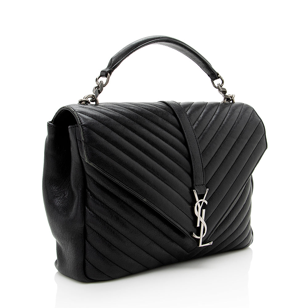 Saint Laurent Matelasse Lambskin Classic Monogram Large College Bag (SHF-18019)