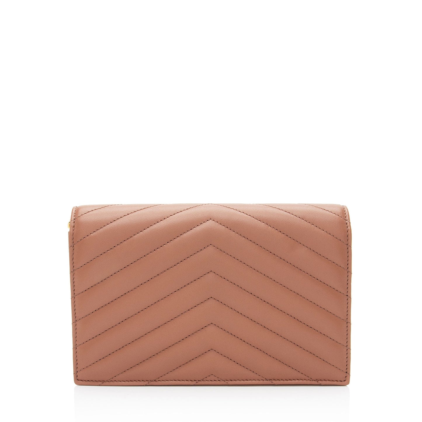 Saint Laurent Matelasse Lambskin Monogram Envelope Chain Wallet