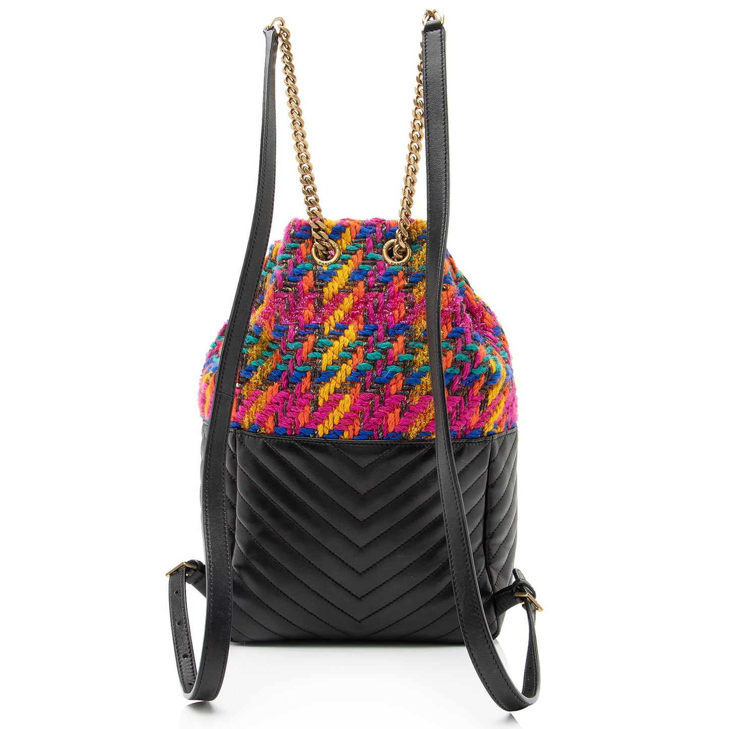 Saint Laurent Matelasse Lambskin Tweed Monogram Joe Backpack (SHF-23097)