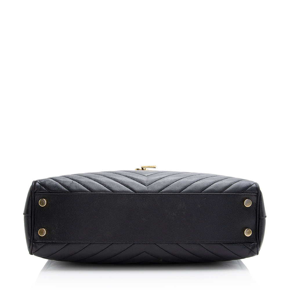 Saint Laurent Matelasse Leather Monogram Chain Bo Cassandre Tote - FINAL SALE (SHF-21639)