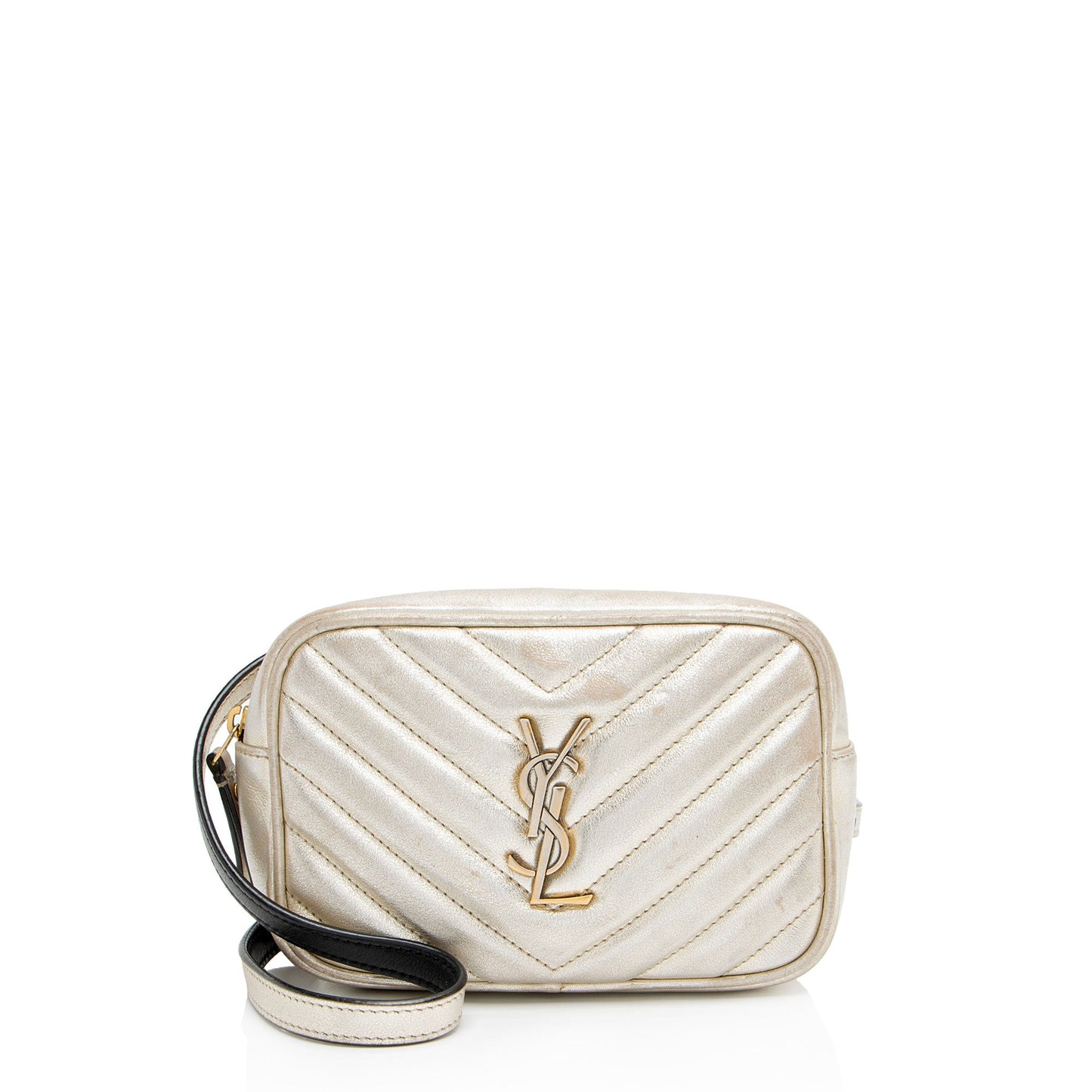 Saint Laurent Metallic Matelasse Calfskin Monogram Small Belt Bag