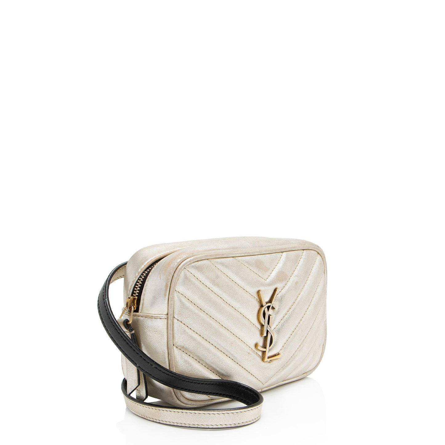 Saint Laurent Metallic Matelasse Calfskin Monogram Small Belt Bag
