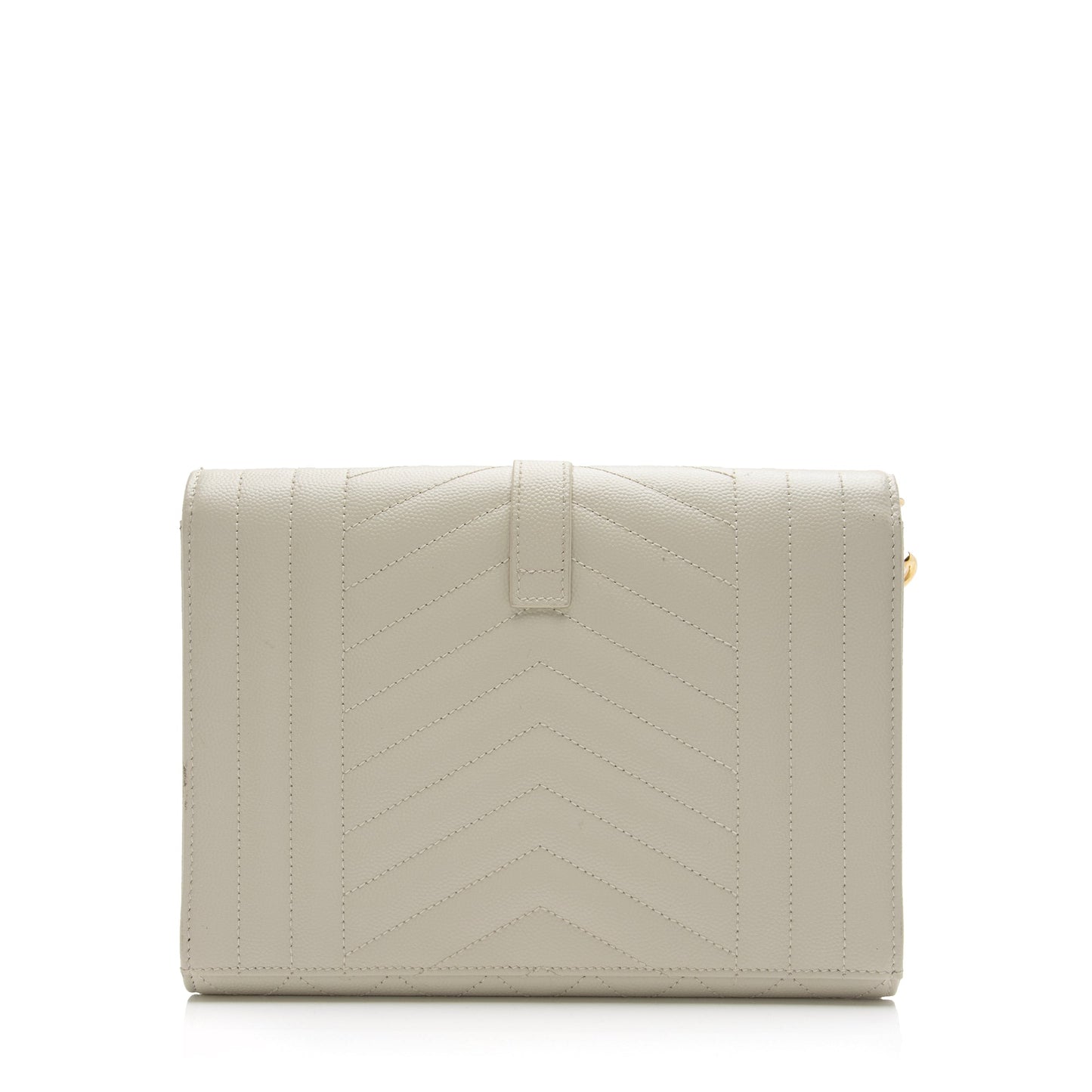 Saint Laurent Mixed Matelasse Grain de Poudre Monogram Envelope Pouch (SHF-23933)