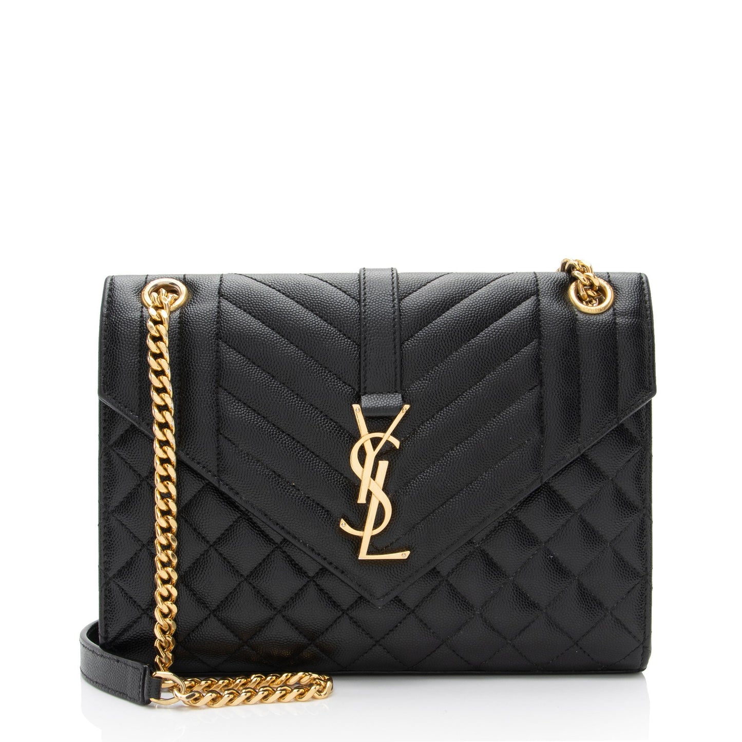 Saint Laurent Mixed Matelasse Grain de Poudre Monogram Medium Shoulder Bag (SHF-nC1SPa)
