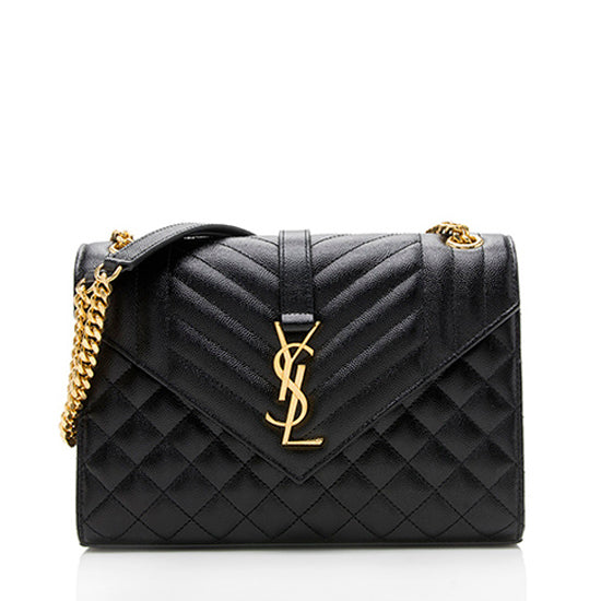 Saint Laurent Mixed Matelasse Leather Classic Monogram Medium Shoulder Bag (SHF-p2FnYk)