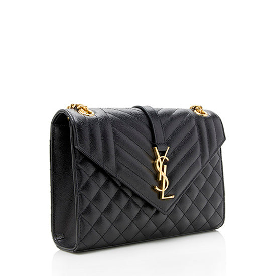 Saint Laurent Mixed Matelasse Leather Classic Monogram Medium Shoulder Bag (SHF-p2FnYk)