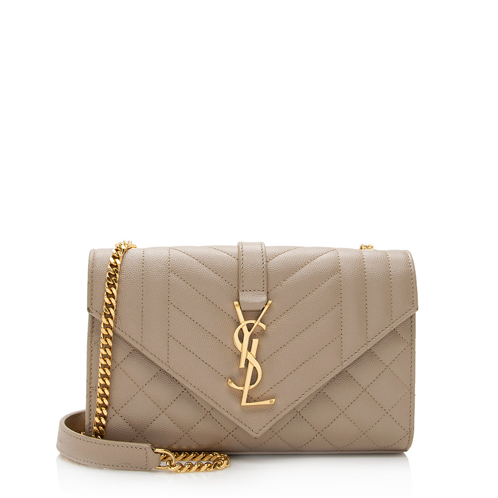 Saint Laurent Mixed Matelasse Leather Classic Monogram Small Shoulder Bag (SHF-21396)