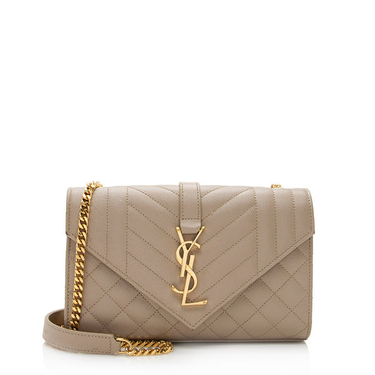 Saint Laurent Mixed Matelasse Leather Classic Monogram Small Shoulder Bag (SHF-21396)