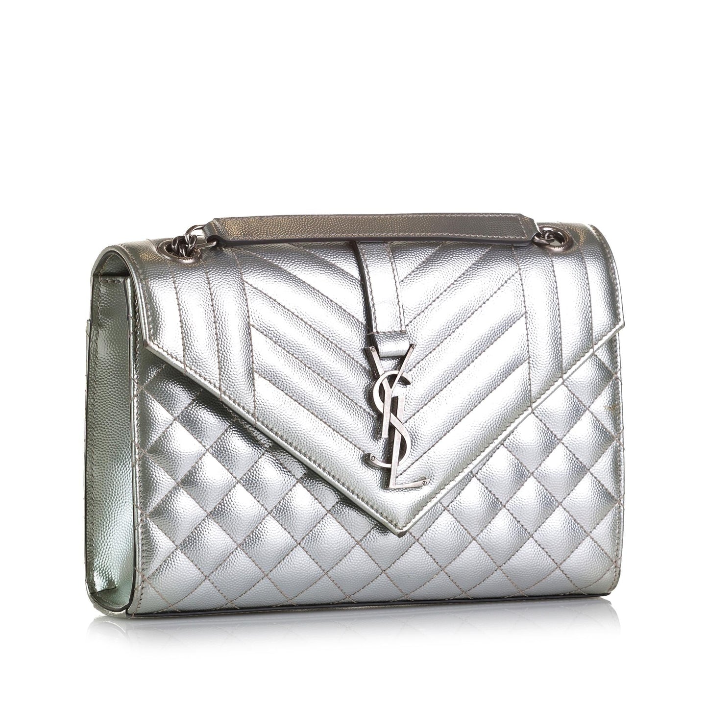 Saint Laurent Monogram Triquilt Envelope Chain Bag (SHG-37504)