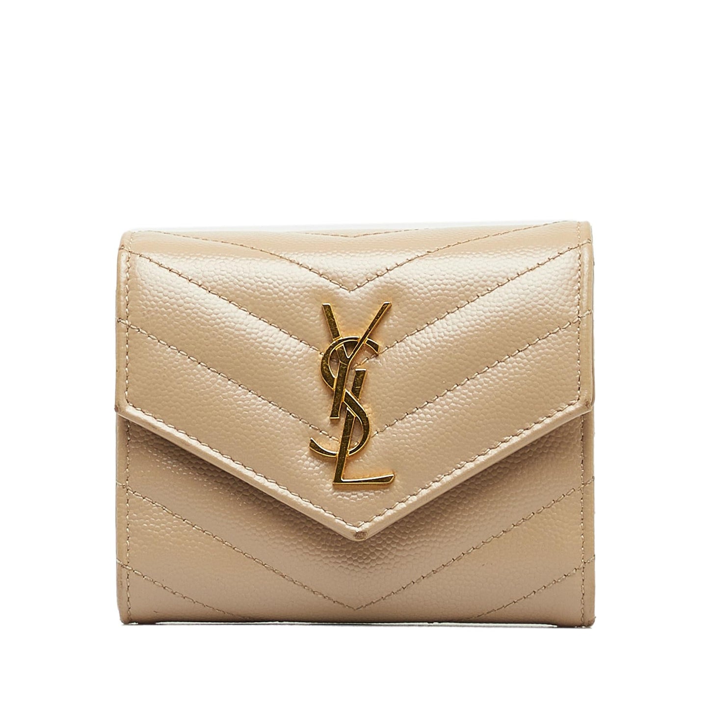 Saint Laurent Monogram V Stitch Wallet (SHG-tPcMVa)