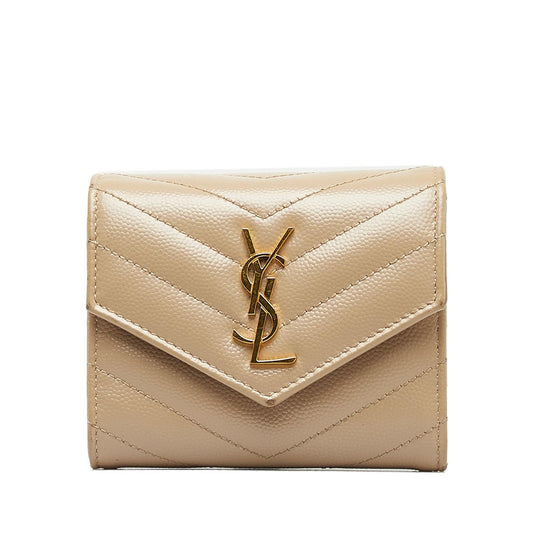 Saint Laurent Monogram V Stitch Wallet (SHG-tPcMVa)
