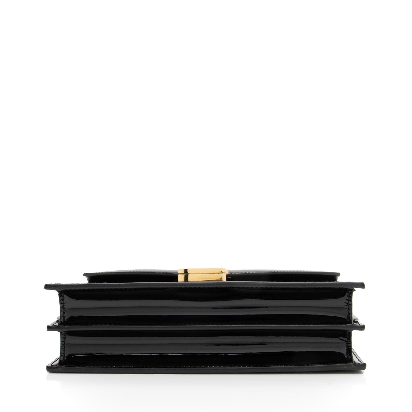 Saint Laurent Patent Leather Monogram Cassandra Medium Chain Bag (SHF-23411)