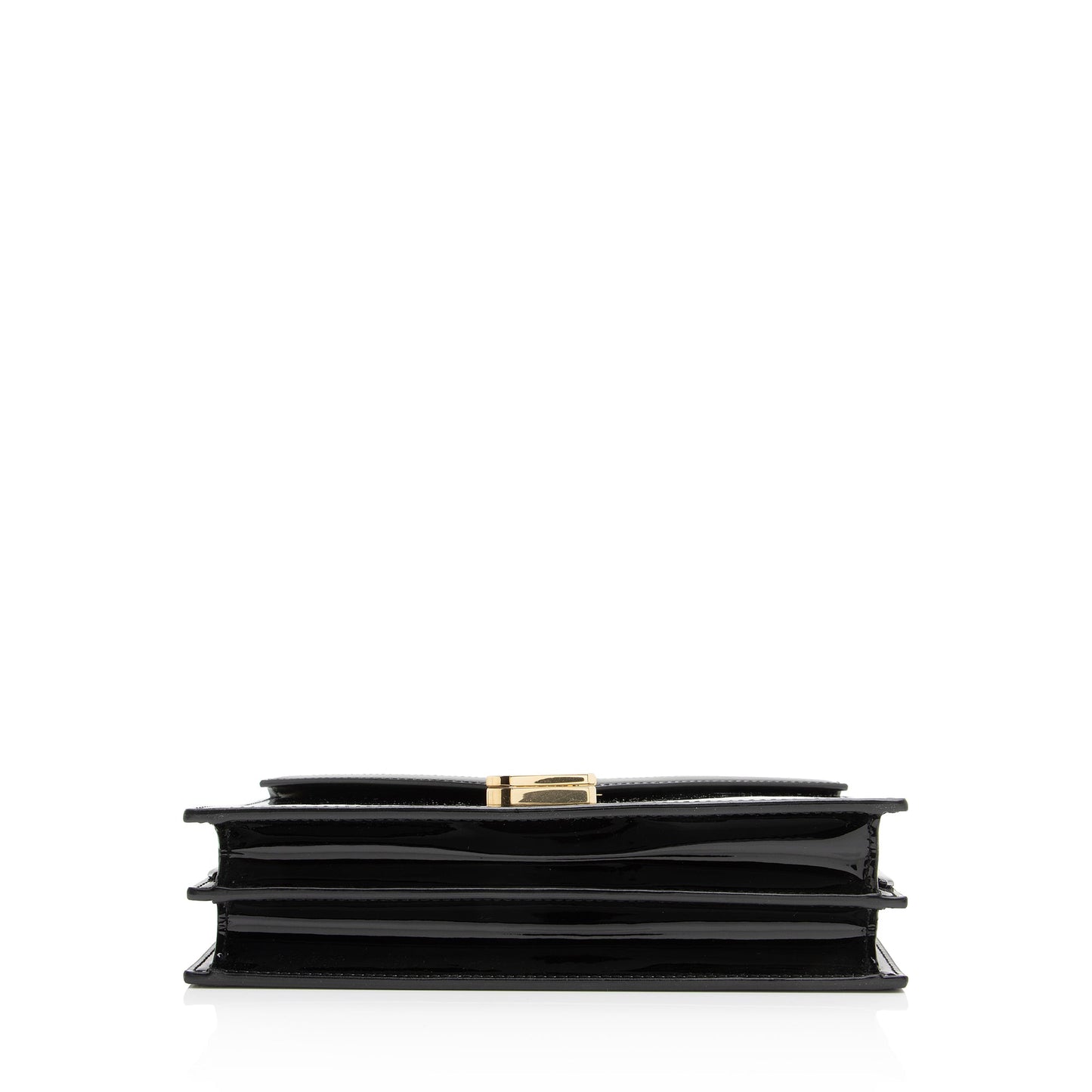 Saint Laurent Patent Leather Monogram Cassandra Medium Chain Bag (SHF-23413)