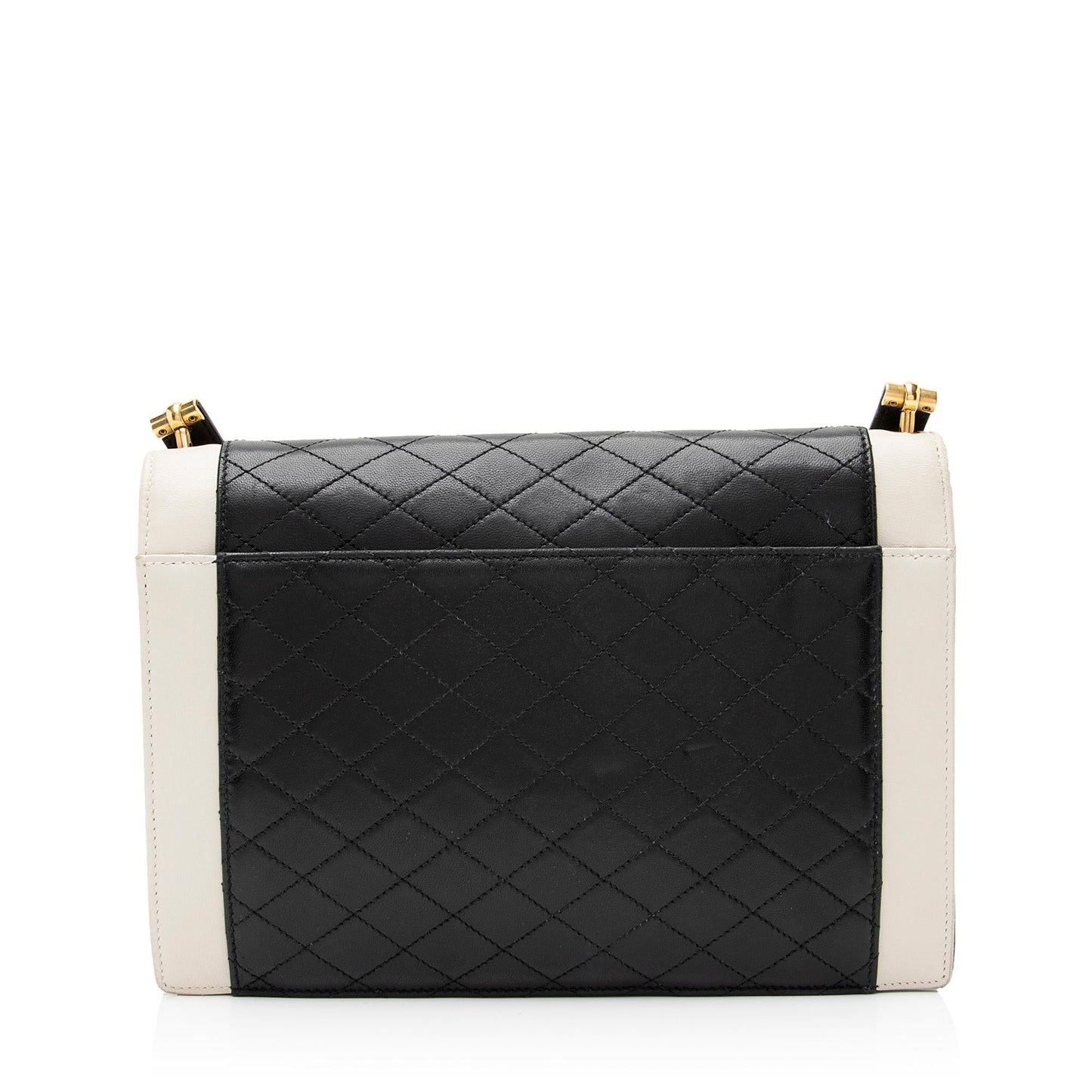 Saint Laurent Quilted Lambskin Monogram Gaby Shoulder Bag (SHF-23711)