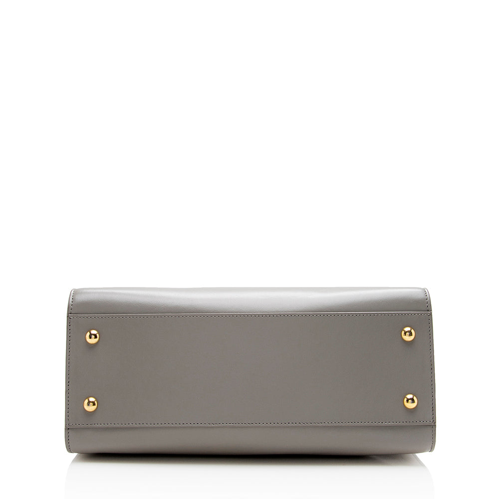 Saint Laurent Smooth Calfskin Baby Monogram Cabas Tote (SHF-15627)