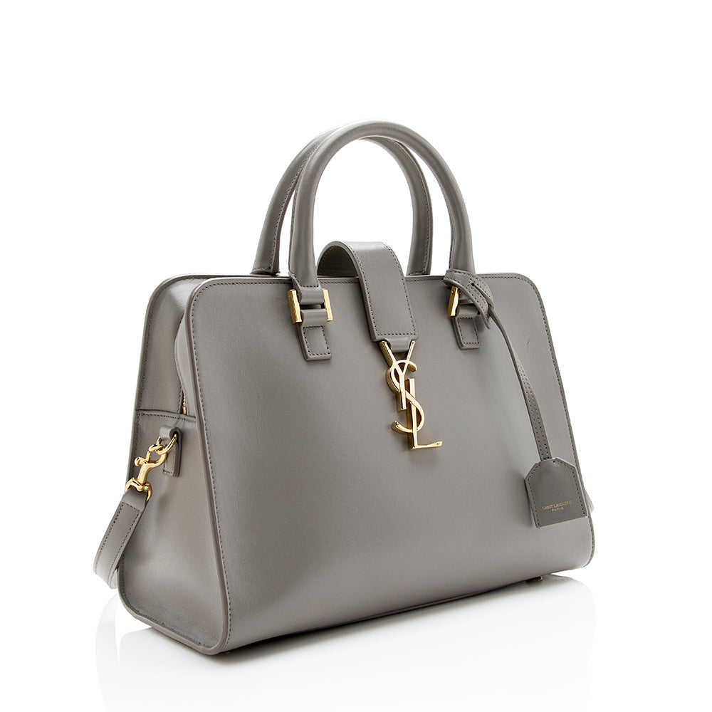 Saint Laurent Smooth Calfskin Baby Monogram Cabas Tote (SHF-15627)