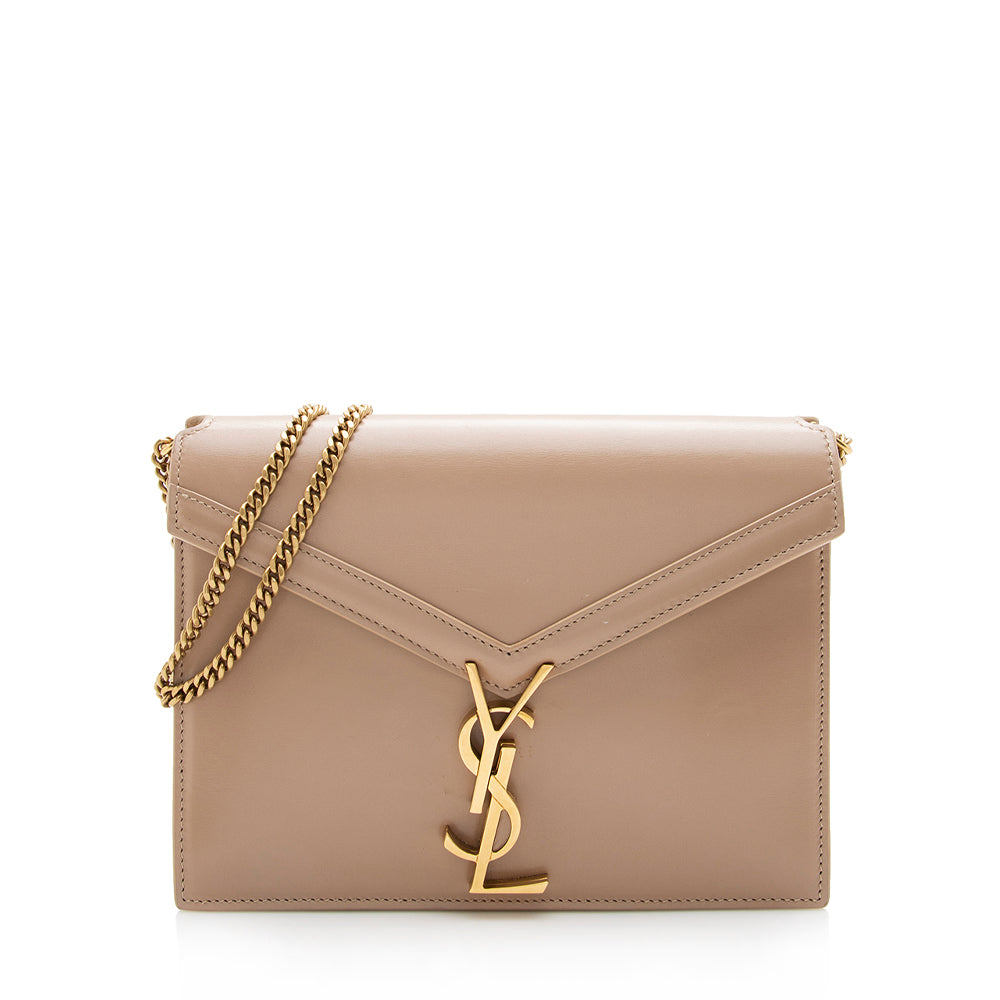 Saint Laurent Smooth Calfskin Monogram Cassandra Shoulder Bag (SHF-14588)