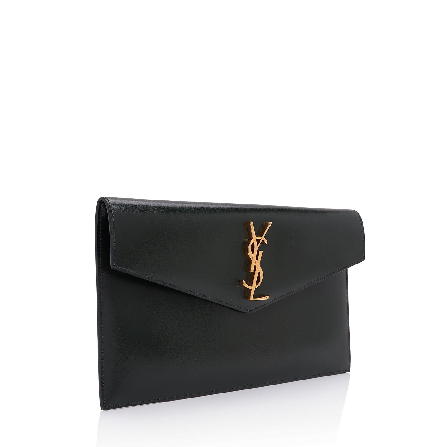 Saint Laurent Smooth Calfskin Monogram Uptown Clutch (SHF-HaidnQ)