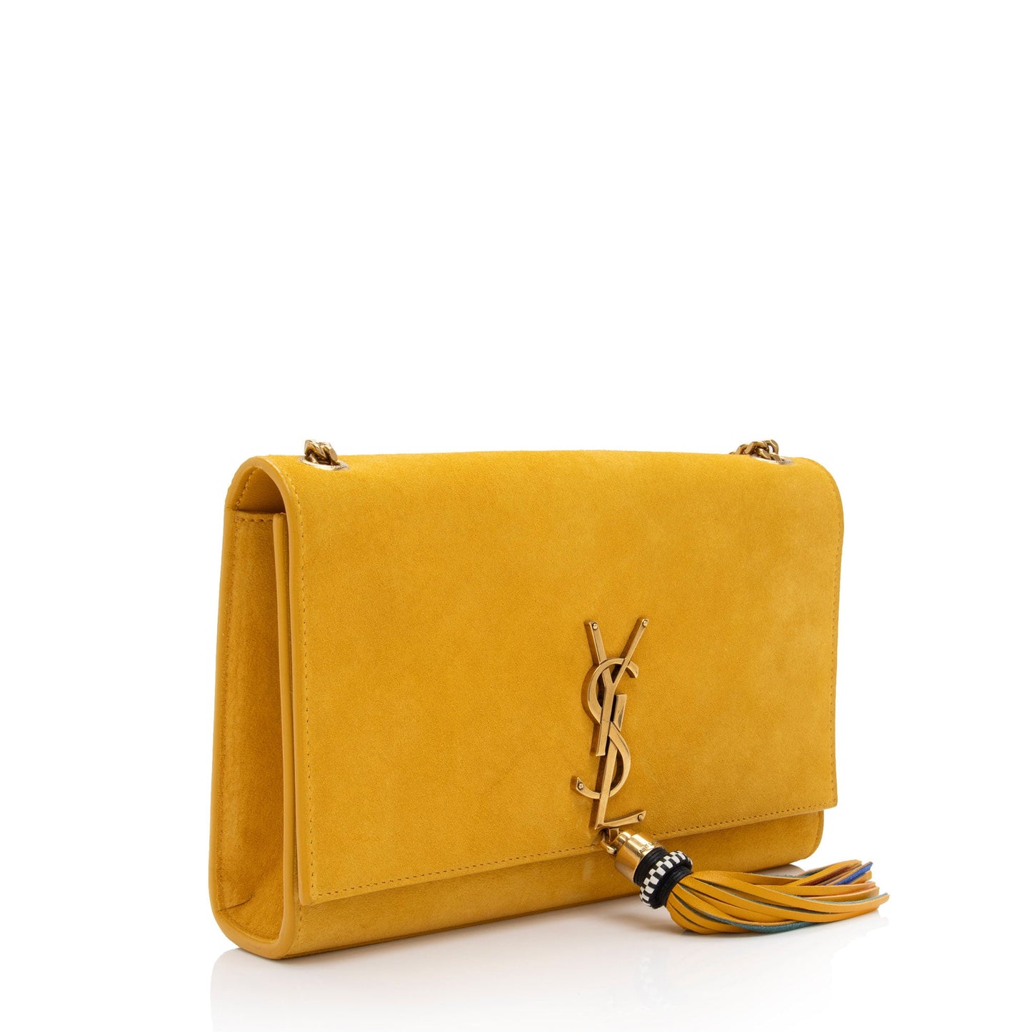 Saint Laurent Suede Monogram Kate Tassel Medium Shoulder Bag (SHF-ODWp7x)