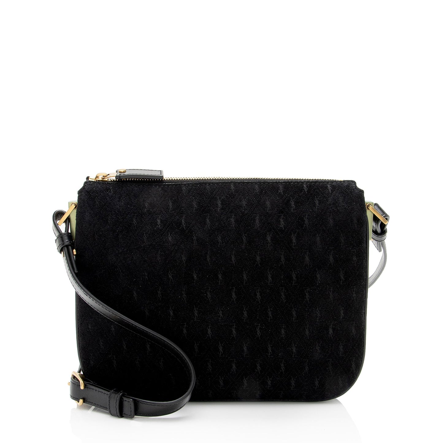 Saint Laurent Suede Monogram King Palm Crossbody Bag (SHF-eGBpnw)