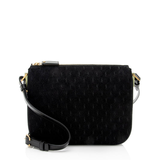 Saint Laurent Suede Monogram King Palm Crossbody Bag (SHF-eGBpnw)