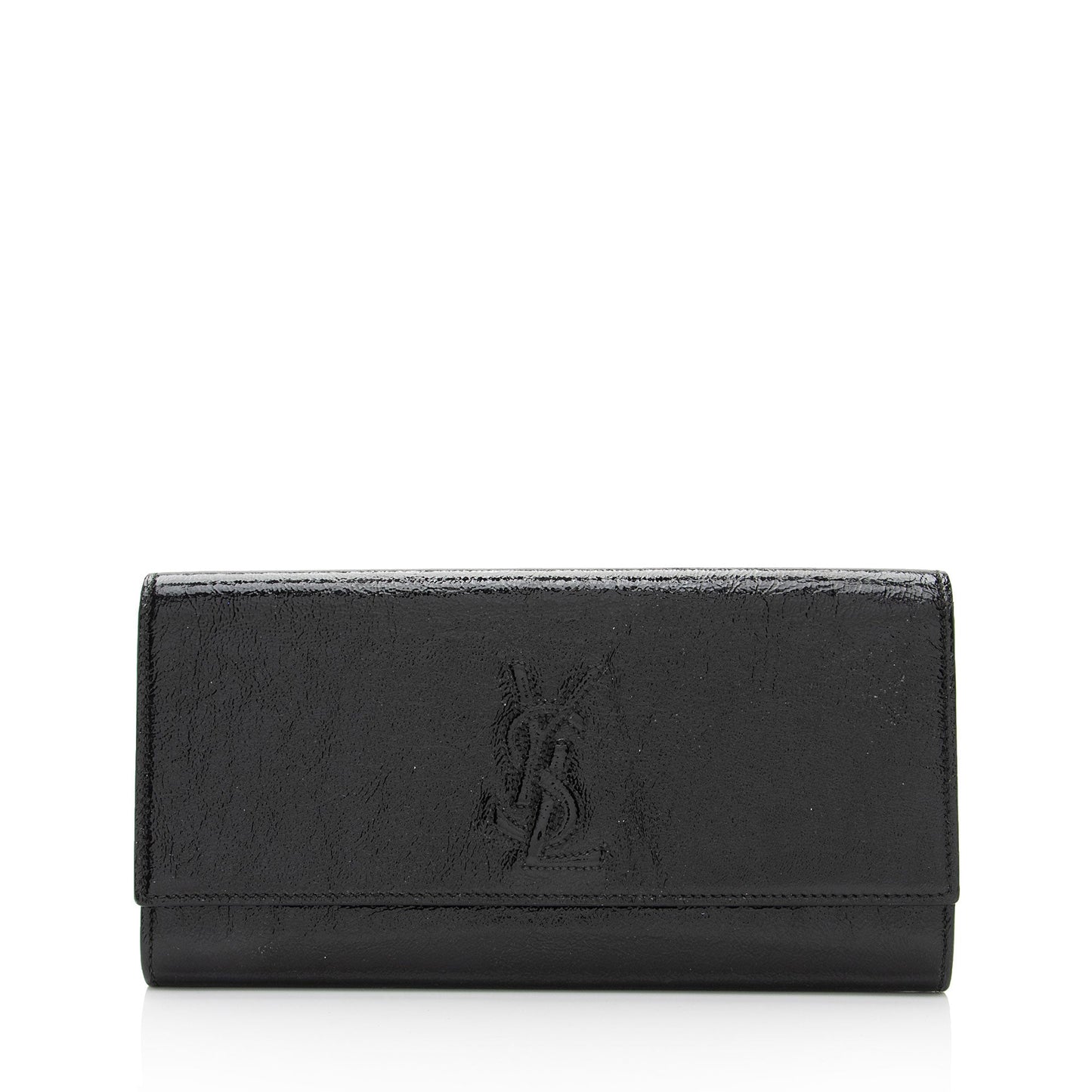 Saint Laurent Vintage Patent Leather Monogram Belle de Jour Clutch (SHF-36A795)