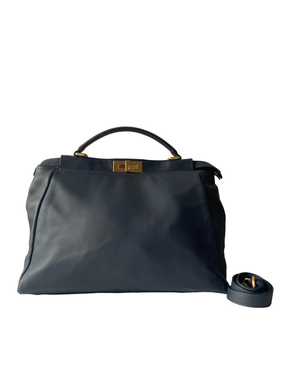 Fendi Navy Peekaboo Large Bag