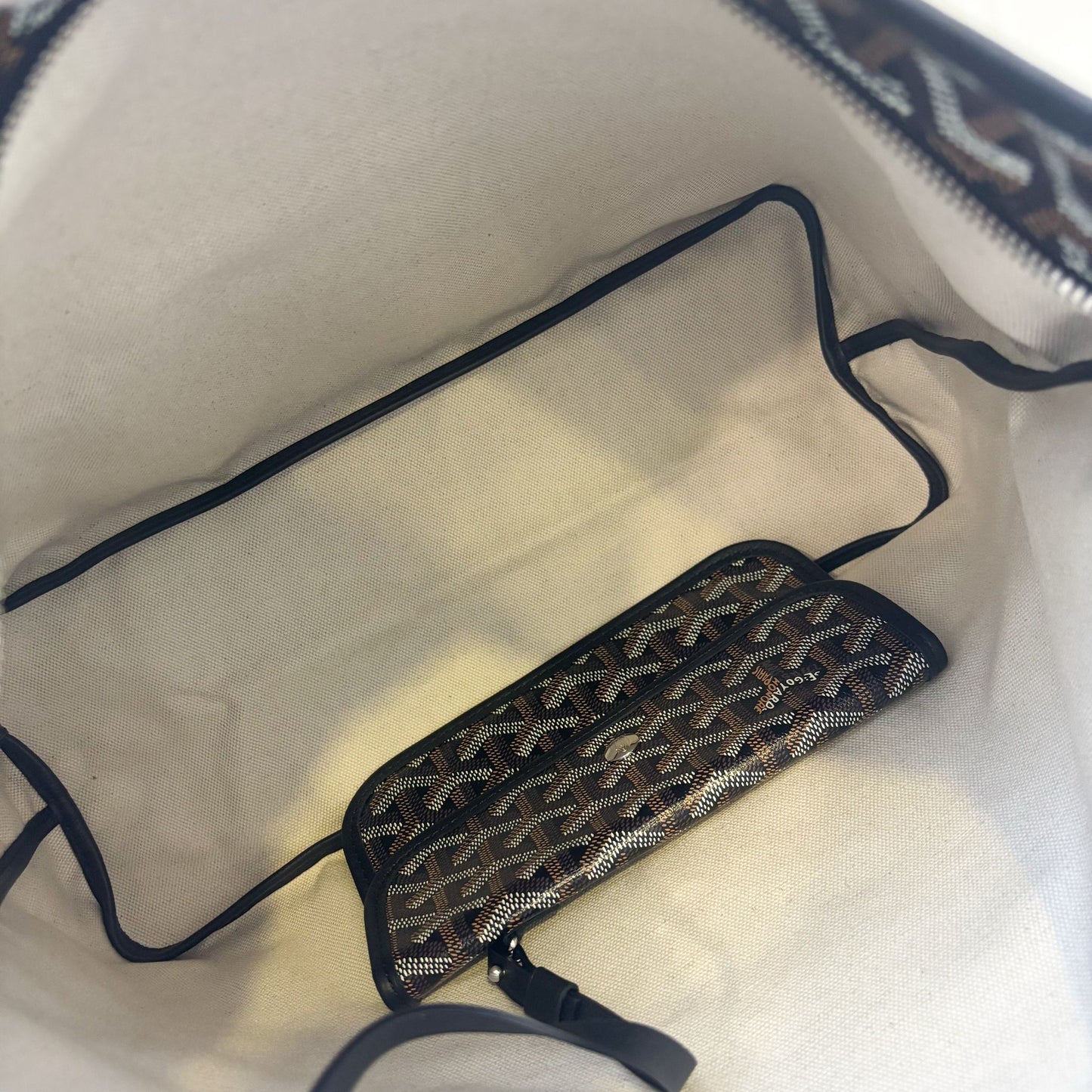 Goyard Boheme PM Hobo Bag in Black Signature Goyardine Canvas with a Red Heart Stamp